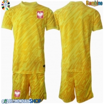Maglie da calcio Polonia Portiere Prima Maglia Bambino Europei 2024 Manica Corta (+ Pantaloni corti)